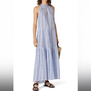 Apiece Apart Nissi Tiers Maxi Dress Blue 0 XS